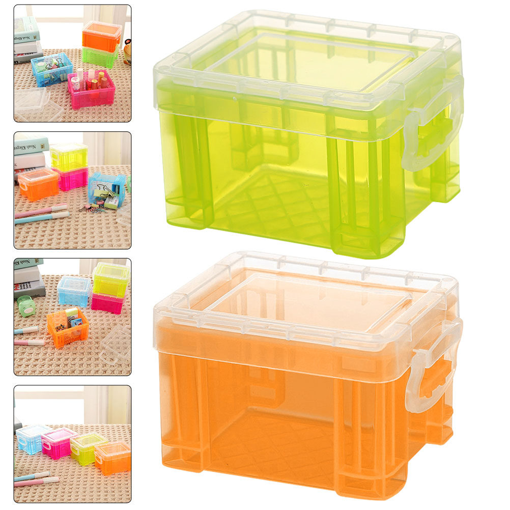 Card Index Box - 4Pcs Colorful Desktop Storage Box Compact