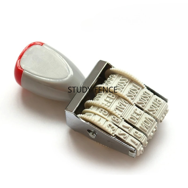 Rubber Date Stamp - Portable English Date Stamp for Office