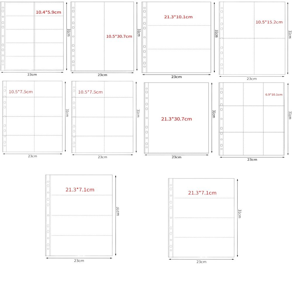 Card Index Box - 10Pcs A4 Kpop Binder Sheets Multiple