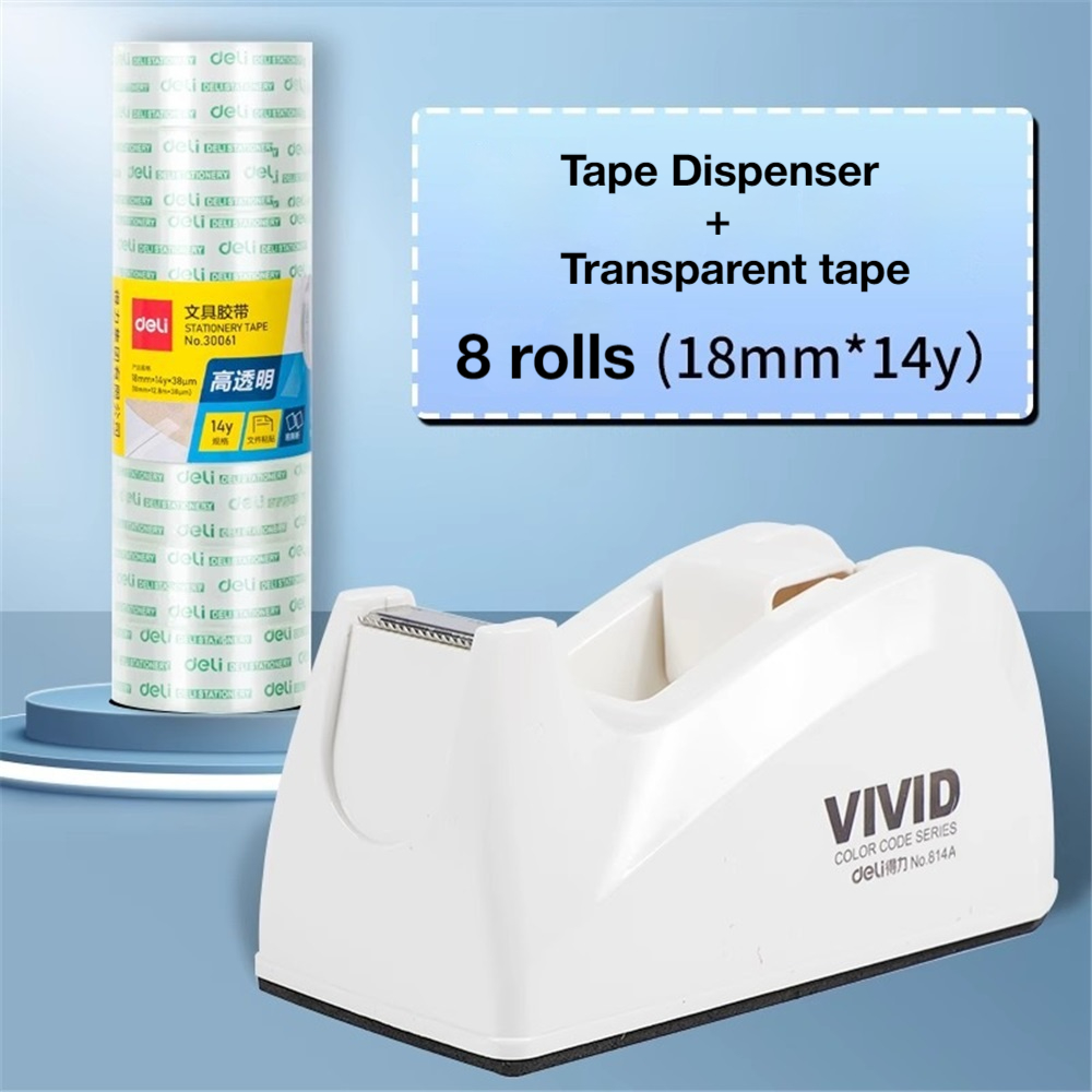 Tape Dispenser Weighted - 1-Pack Desktop Tape Dispenser with 8