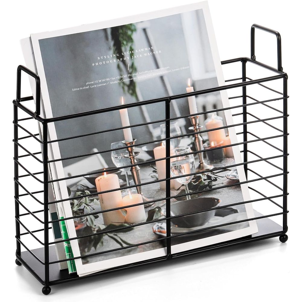 Magazine Holder Rack - Metal Magazine Rack, Newspaper Book Tablet