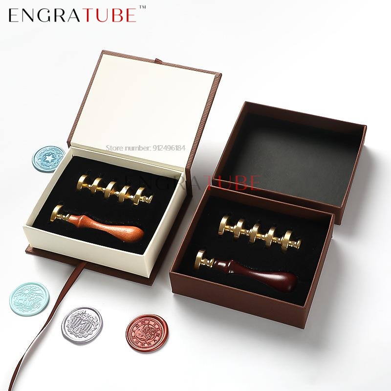 Wax Seal Stamp Set - 6 Copper Wax Seal Stamp Heads