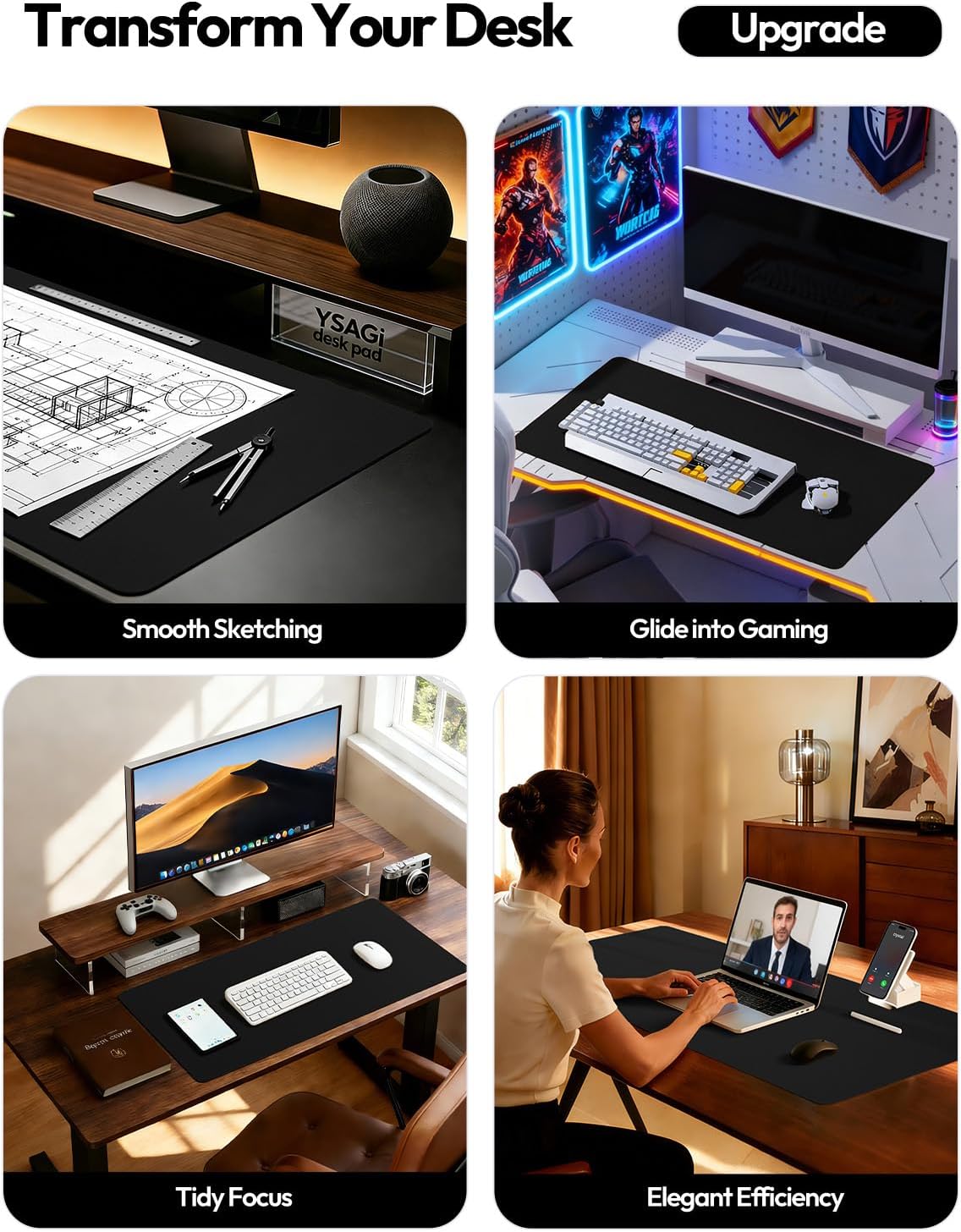 Large PU Leather Desk Pad Prot - огляд і ціна Leather Desk Pad