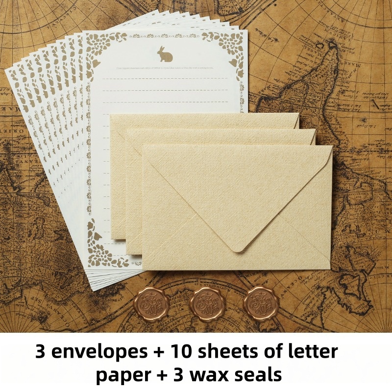 16PCS Vintage Linen Envelopes  - огляд і ціна Wax Seal Stamp Set