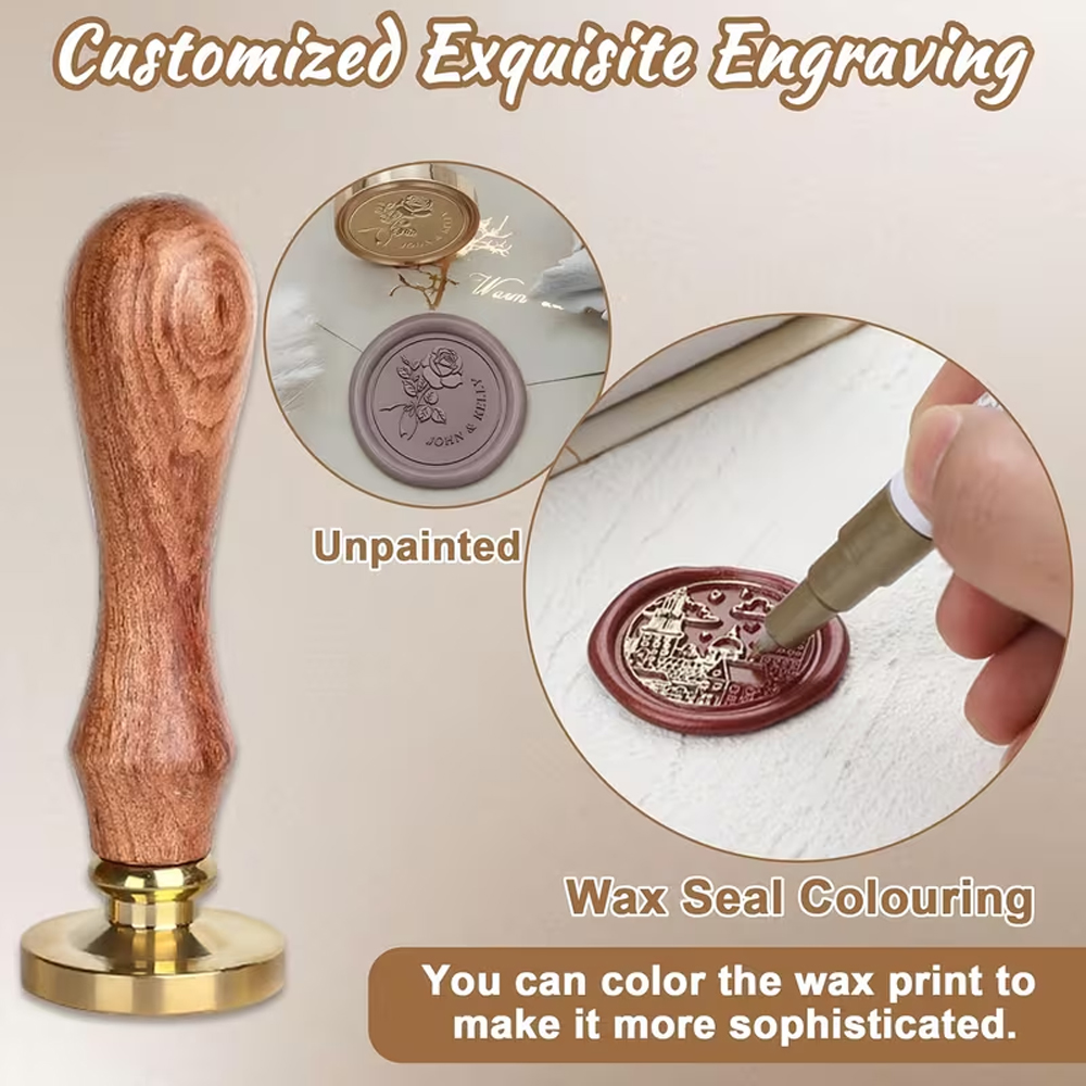 Custom Your Logo 25/30/40/50mm - огляд і ціна Wax Seal Stamp Set