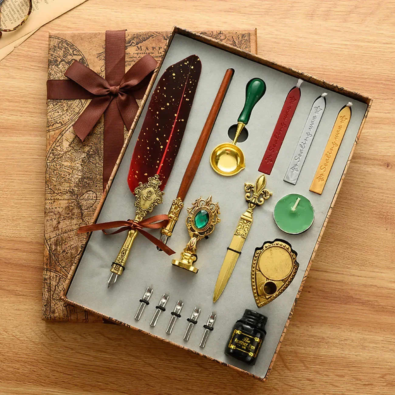 Classic Calligraphy Feather Pe - огляд і ціна Wax Seal Stamp Set