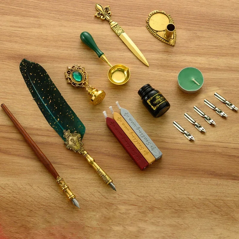 Classic Calligraphy Feather Pe - огляд і ціна Wax Seal Stamp Set