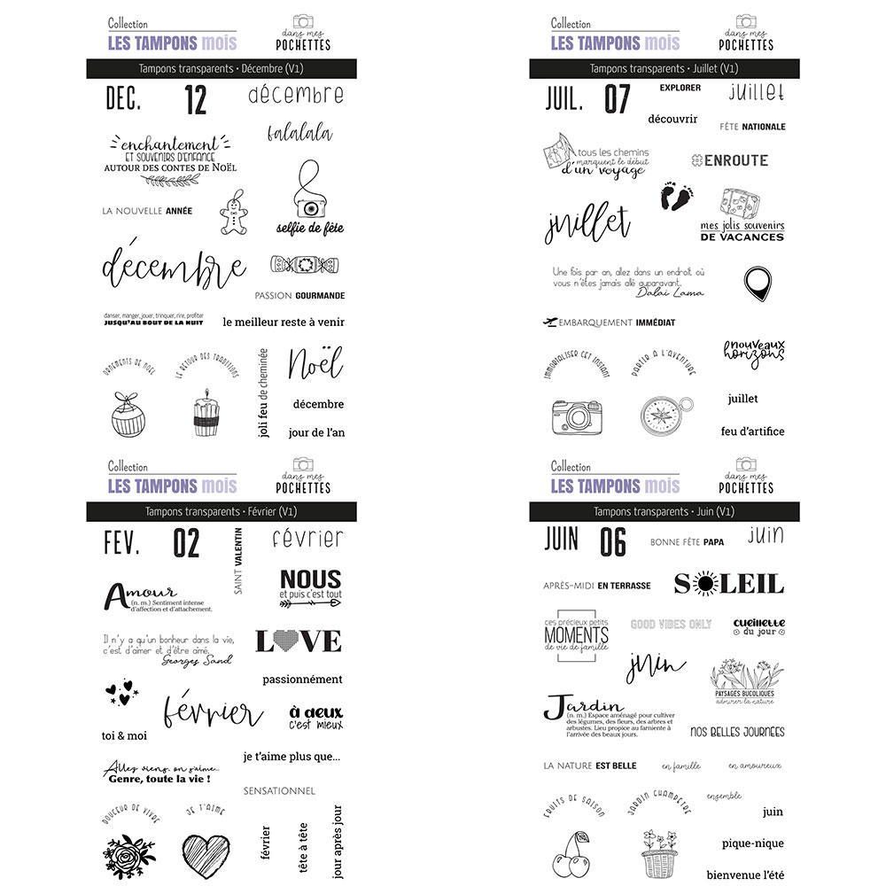French Month Themed Clear Stam - огляд і ціна Rubber Date Stamp
