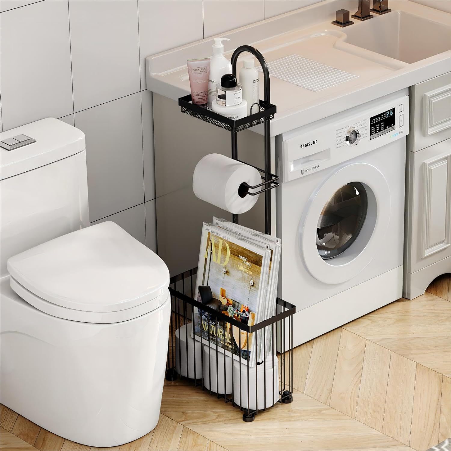 Black household bathroom tissu - огляд і ціна Magazine Holder Rack