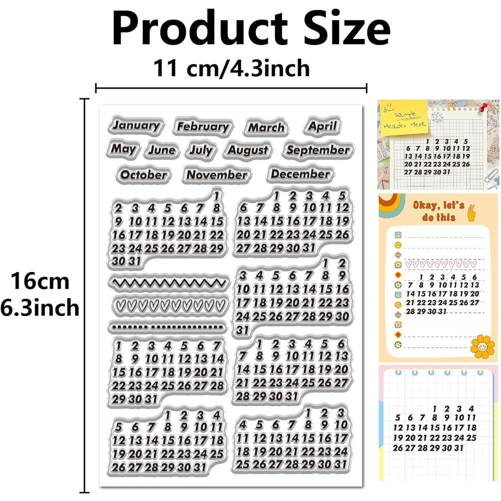 Calendar Date Clear Stamps Vin - огляд і ціна Rubber Date Stamp