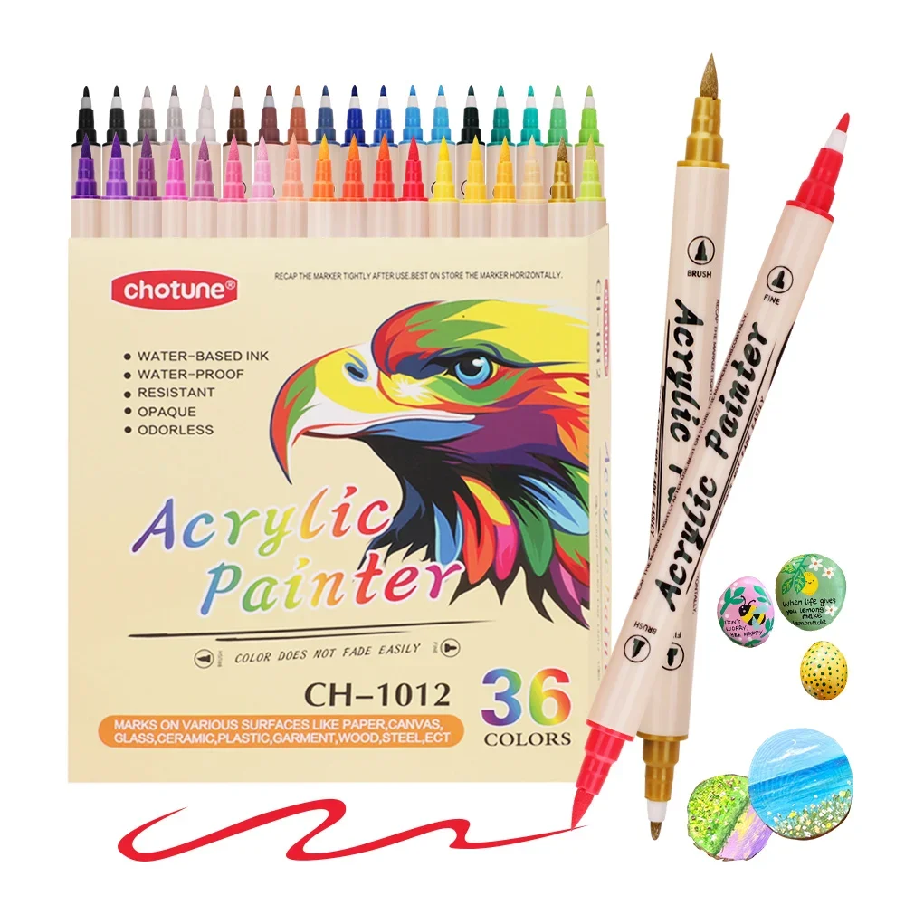12-36 Colors Acrylic Paint Mar - огляд і ціна Correction Pen Fine