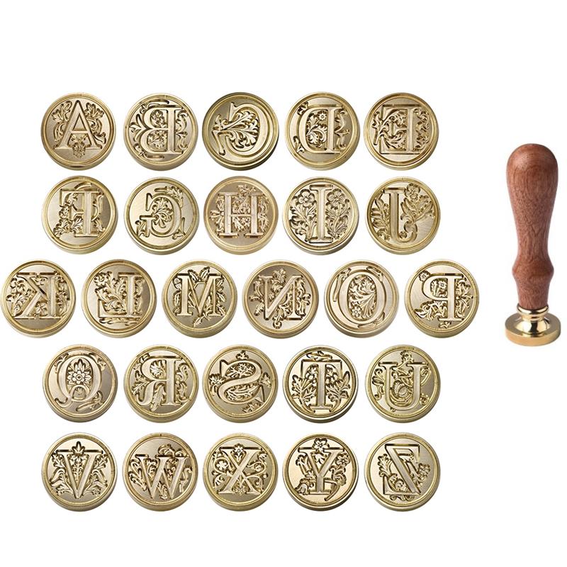 A-Z Vintage Sealed Wax Stamp H - огляд і ціна Wax Seal Stamp Set