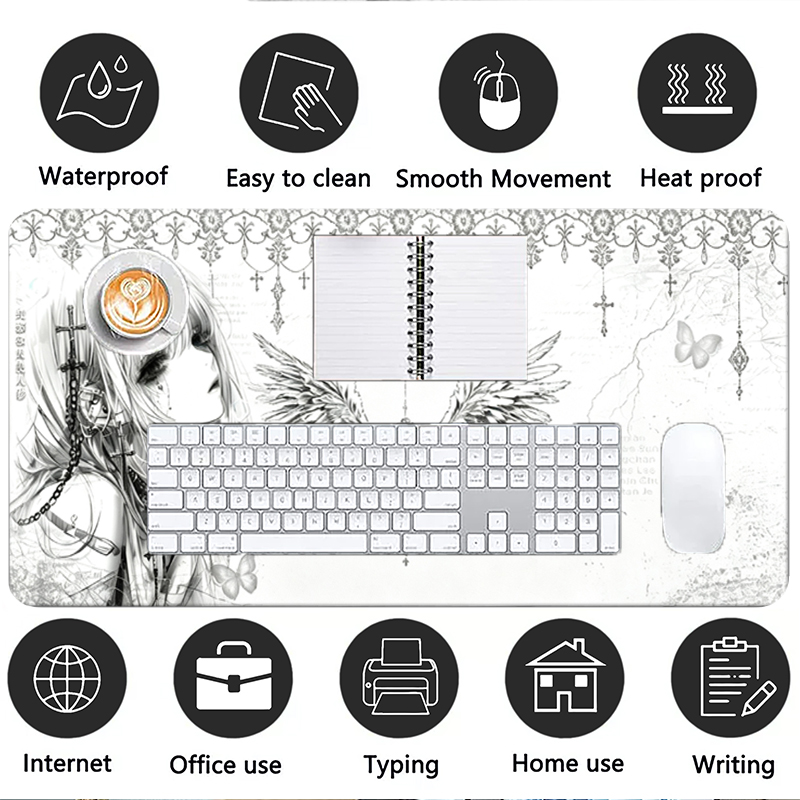 Leather Mousepad Black White A - огляд і ціна Leather Desk Pad