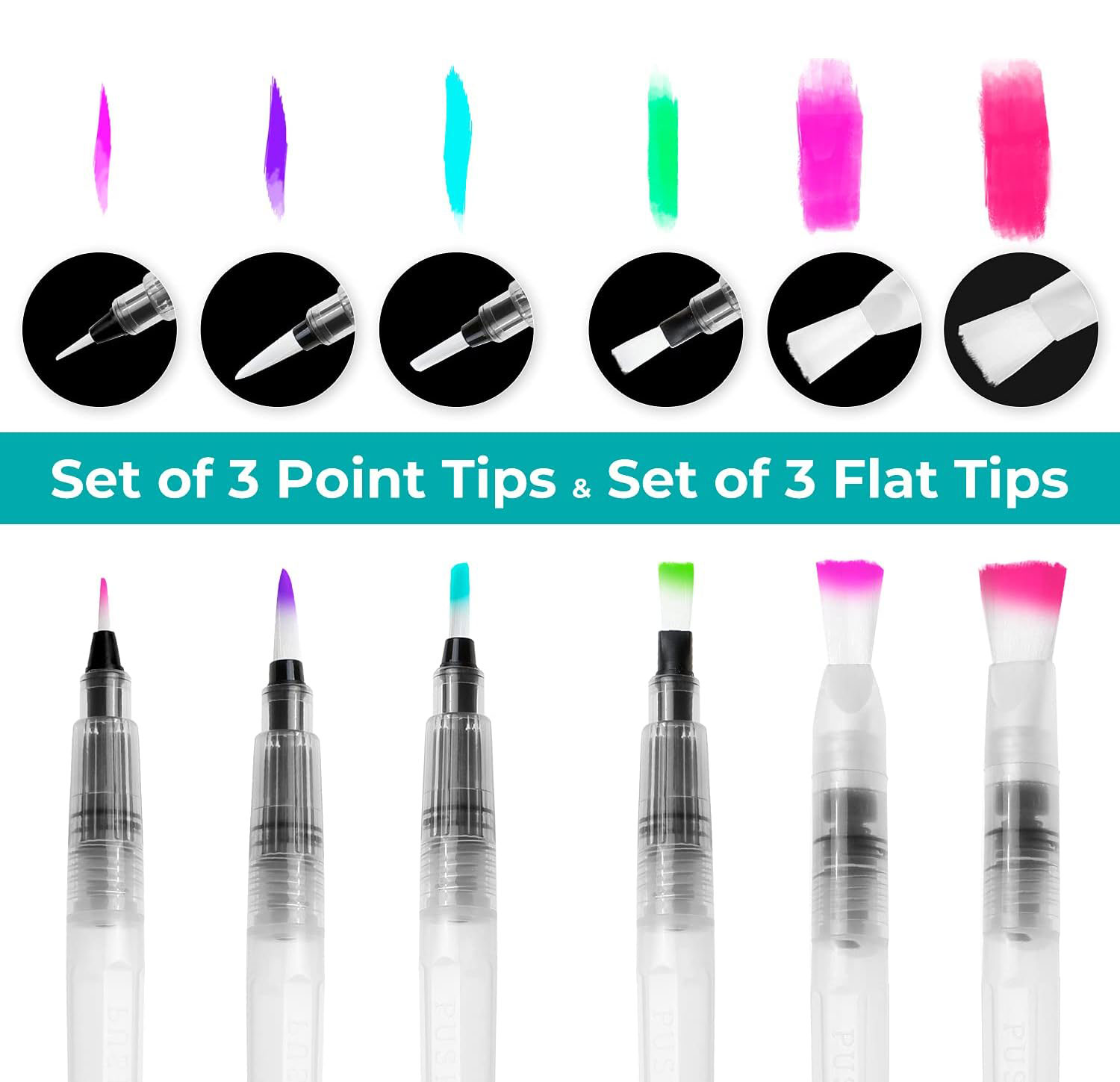 6/12/18pcs Water Color Brush P - огляд і ціна Correction Pen Fine